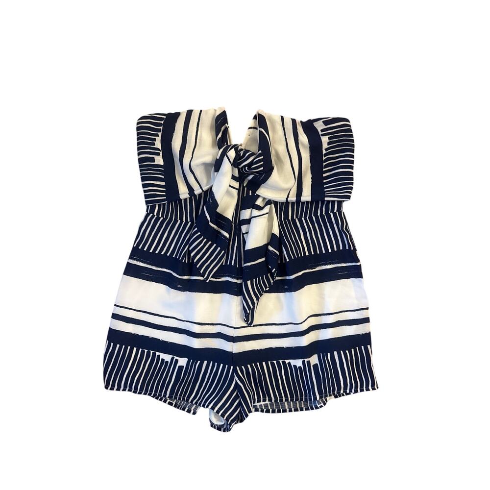 Lulu's Navy and White Striped Romper